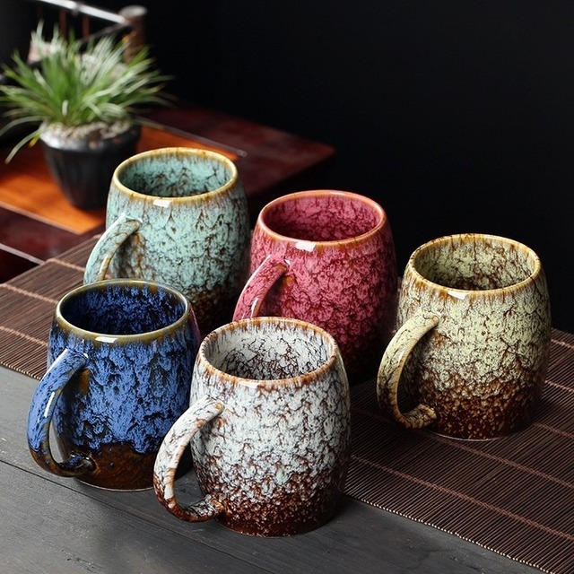 Kubek ceramiczny 480ml z uszkiem do kawy i herbaty - porcelanowa filiżanka Drinkware - Wianko - 2