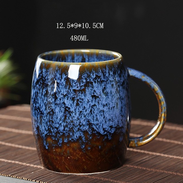 Kubek ceramiczny 480ml z uszkiem do kawy i herbaty - porcelanowa filiżanka Drinkware - Wianko - 5