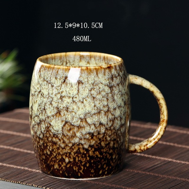 Kubek ceramiczny 480ml z uszkiem do kawy i herbaty - porcelanowa filiżanka Drinkware - Wianko - 6