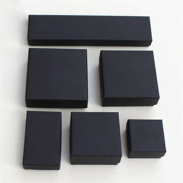 Pudełka do pakowania biżuterii - czarne, 6 rozmiarów - Wianko - 39