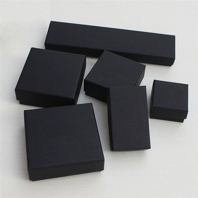 Pudełka do pakowania biżuterii - czarne, 6 rozmiarów - Wianko - 40