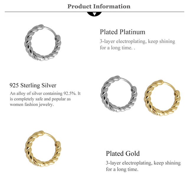 Kolczyki kółka ANDYWEN 925 srebro 10mm - śruby Huggies, pętle, luksusowa biżuteria 2020, moda ślubna - Wianko - 2