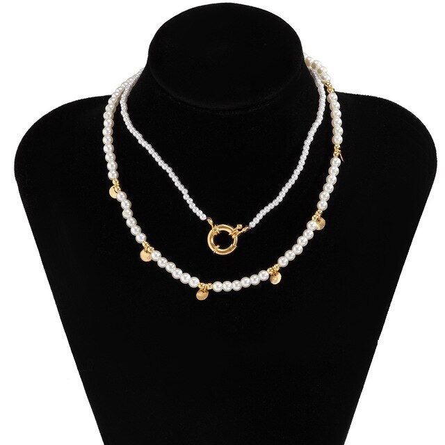 Naszyjnik Vintage Pearl Choker z białymi, zroszonymi koralikami - elegancka biżuteria ślubna (2 sztuki) - Wianko - 17