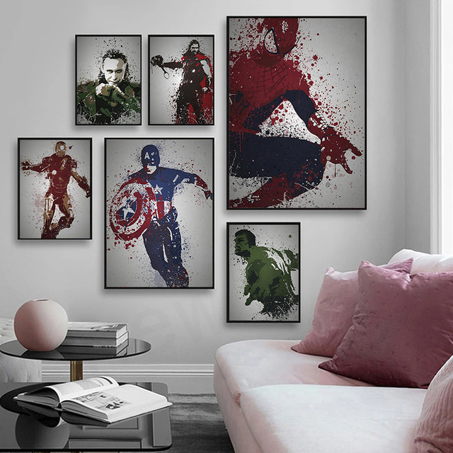 Obraz na płótnie Disney Marvel superbohater komiks Avengers - plakat ścienny, dekoracja do salonu - Wianko - 4