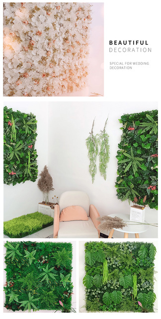 Zielona sztuczna roślina begonia z liśćmi i kwiatami - dekoracja ściany trawnika DIY do domu i wesel - Wianko - 9