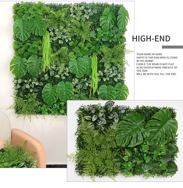 Zielona sztuczna roślina begonia z liśćmi i kwiatami - dekoracja ściany trawnika DIY do domu i wesel - Wianko - 7