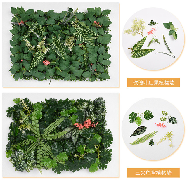 Zielona sztuczna roślina begonia z liśćmi i kwiatami - dekoracja ściany trawnika DIY do domu i wesel - Wianko - 21