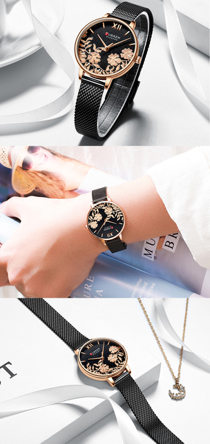 Elegancki zegarek damski CURREN ze stali nierdzewnej, stalowy pasek, kwarcowy mechanizm - Wianko - 6