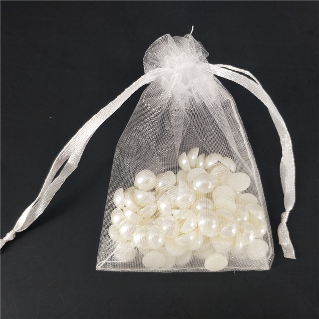 50 białych torebeczek organzowych ze sznurkiem - prezenty, cukierki, biżuteria, ślub, wesela - 5z - Wianko - 14