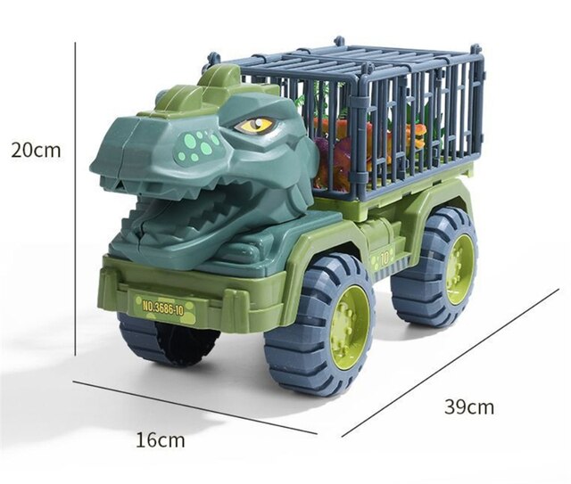 Dinozaur Transport Dinozaurów w Samochodzie - Pojazd transportowy i zestaw do zabawy dla chłopców - Wianko - 6