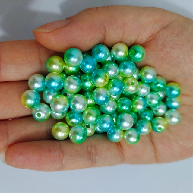 Plastikowe perły Syrenka kolor 3mm-12mm imitacja tęczy do rękodzieła i biżuterii - koraliki odzieżowe - Wianko - 9