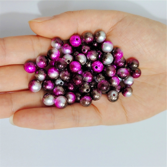 Plastikowe perły Syrenka kolor 3mm-12mm imitacja tęczy do rękodzieła i biżuterii - koraliki odzieżowe - Wianko - 1