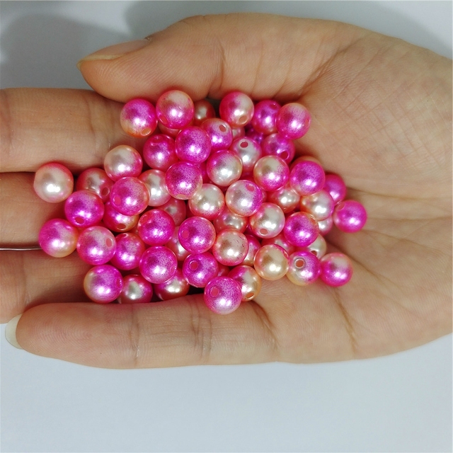 Plastikowe perły Syrenka kolor 3mm-12mm imitacja tęczy do rękodzieła i biżuterii - koraliki odzieżowe - Wianko - 8