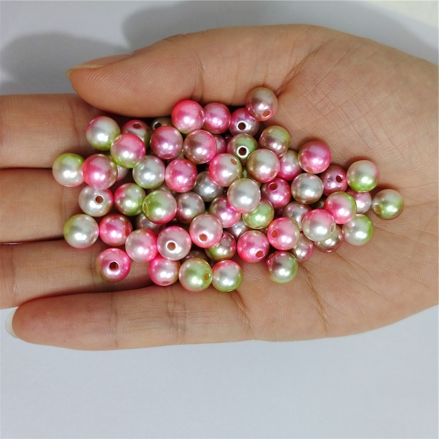 Plastikowe perły Syrenka kolor 3mm-12mm imitacja tęczy do rękodzieła i biżuterii - koraliki odzieżowe - Wianko - 5