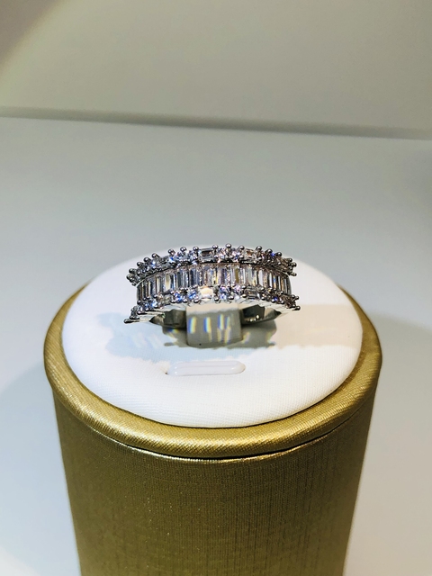 Moda luksusowy pierścień dla kobiet z dużym kwadratowym CZ kamieniem, wykonany ze srebra pr.925 - Wianko - 2