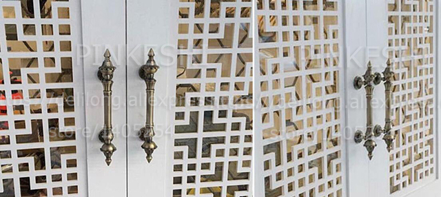 Klamka europejskiego stylu vintage do drzwi ze szklanymi drzwiami wejściowymi i uchwytem do drzwi drewnianych - Archaize retro villa hotel (1 szt.) - Wianko - 16