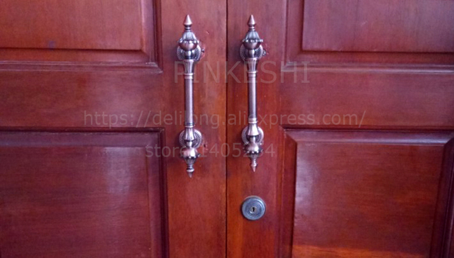 Klamka europejskiego stylu vintage do drzwi ze szklanymi drzwiami wejściowymi i uchwytem do drzwi drewnianych - Archaize retro villa hotel (1 szt.) - Wianko - 15