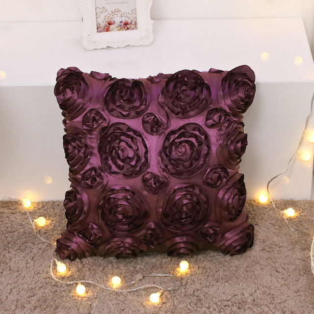 Poduszka etui na poduszkę 3D Rose Flower o wymiarach 40x40 cm - Fantazyjny prezent ślubny w miękkim czerwonym obiciu dla Hotelu - Wianko - 28