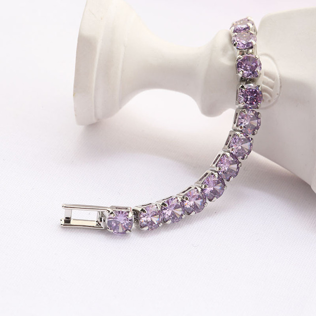 Luksusowa bransoletka łańcuszkowa z cyrkoniami, ozdobiona łańcuchem Iced Out Crystal, idealna na ślub, zarówno dla kobiet, jak i mężczyzn - złoty, srebrny, kolorowy design - Wianko - 13