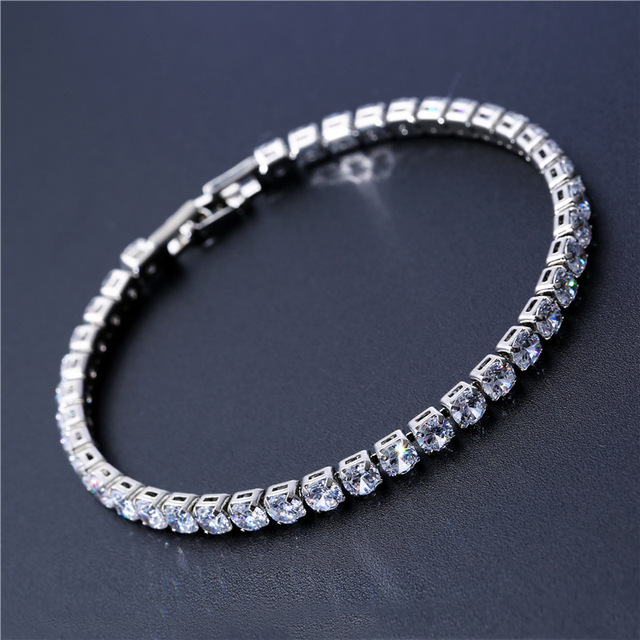 Luksusowa bransoletka łańcuszkowa z cyrkoniami, ozdobiona łańcuchem Iced Out Crystal, idealna na ślub, zarówno dla kobiet, jak i mężczyzn - złoty, srebrny, kolorowy design - Wianko - 9