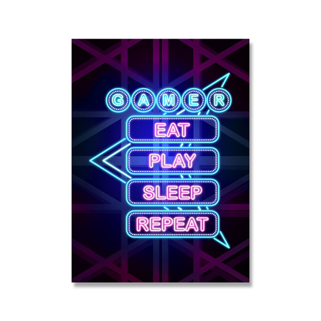 Plakat Neon Art Sign - dekoracja gamingowa dla chłopców, idealna do pokoju, bez lampy - Wianko - 17
