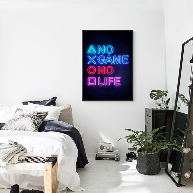 Plakat Neon Art Sign - dekoracja gamingowa dla chłopców, idealna do pokoju, bez lampy - Wianko - 9