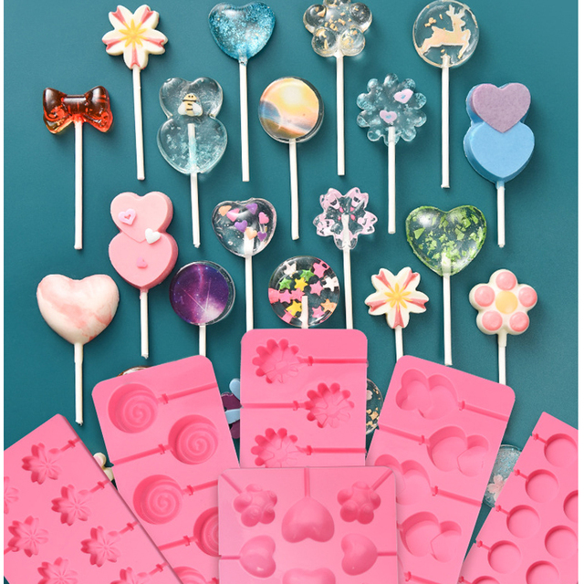 Forma silikonowa do ciasta - różne kształty kwiatów, lizaków, galaretki i słodyczy - Wianko - 7