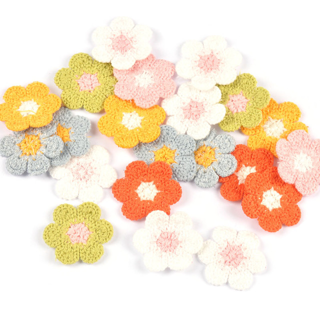 20 sztuk kolorowych kwiatowych łatek do poprawek na ubraniach - aplikacja siatkowa, haft, koronka - DIY akcesoria do rękodzieła (20mm) - Wianko - 2