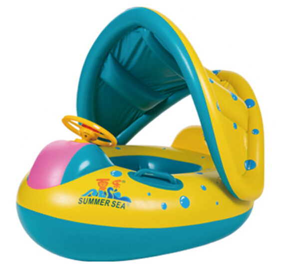 1 sztuk basen dla dzieci pierścień bezpieczeństwa niemowlę pływanie Float nadmuchiwane regulowany parasolka siedzenia łódź pierścień basen anti-rollover - Wianko - 17