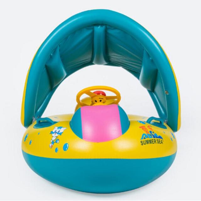 1 sztuk basen dla dzieci pierścień bezpieczeństwa niemowlę pływanie Float nadmuchiwane regulowany parasolka siedzenia łódź pierścień basen anti-rollover - Wianko - 18