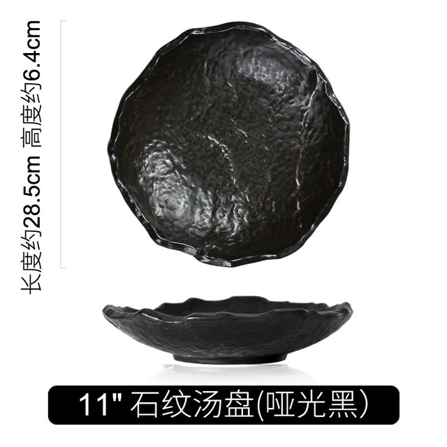 Miska ceramiczna na deser, kształt okrągły, wzór kamienia, stylowa zastawa domowa (białe talerze pojemnik na przekąski) - Wianko - 3