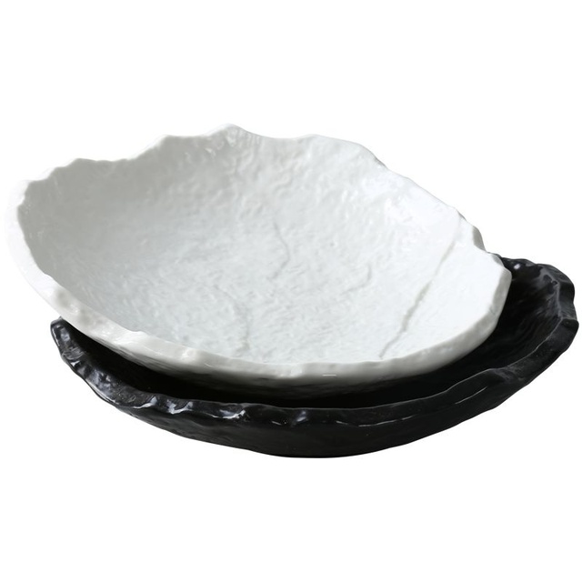 Miska ceramiczna na deser, kształt okrągły, wzór kamienia, stylowa zastawa domowa (białe talerze pojemnik na przekąski) - Wianko - 4