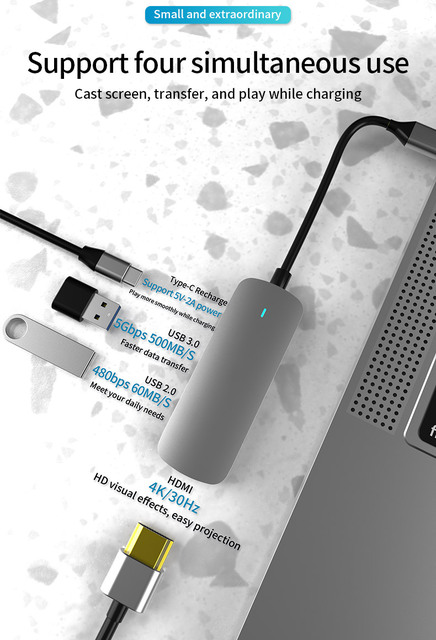 Stacja dokująca USB C HUB 5W1 typu C z ładowaniem bezprzewodowym i HDMI do laptopa MacBook Pro - Wianko - 3