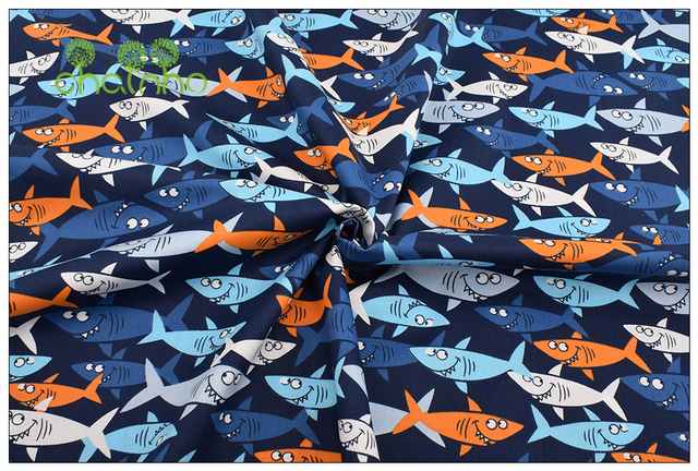 Wzór ryby kreskówki na bawełnianej tkaninie ze skośnego splotu - 8 wzorów - Wianko - 34