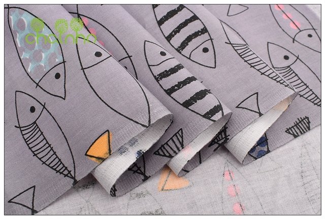 Wzór ryby kreskówki na bawełnianej tkaninie ze skośnego splotu - 8 wzorów - Wianko - 26