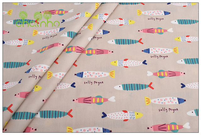 Wzór ryby kreskówki na bawełnianej tkaninie ze skośnego splotu - 8 wzorów - Wianko - 12