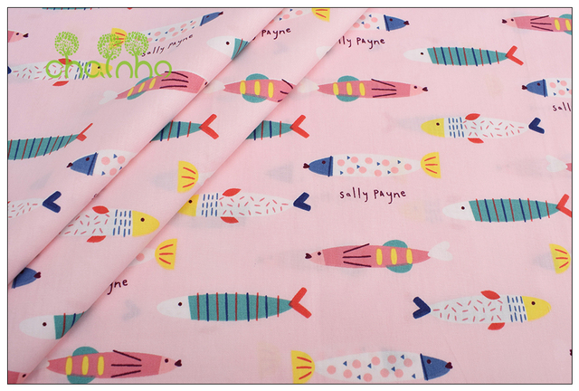 Wzór ryby kreskówki na bawełnianej tkaninie ze skośnego splotu - 8 wzorów - Wianko - 15