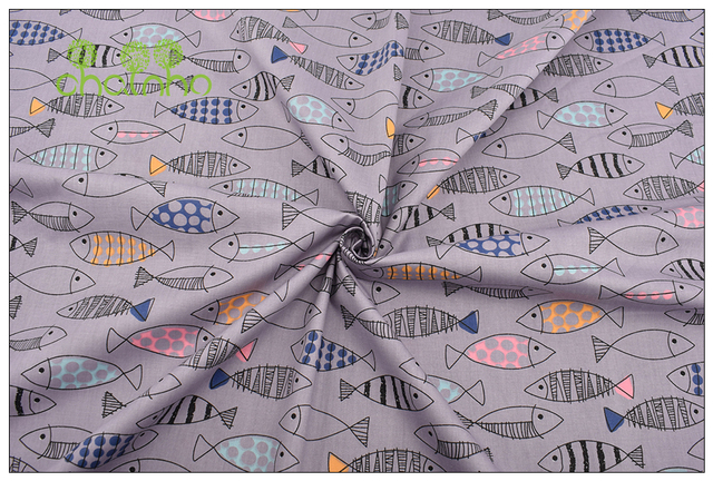 Wzór ryby kreskówki na bawełnianej tkaninie ze skośnego splotu - 8 wzorów - Wianko - 25