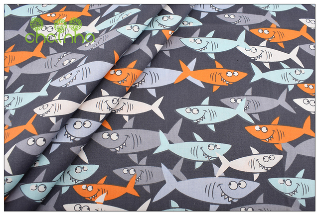 Wzór ryby kreskówki na bawełnianej tkaninie ze skośnego splotu - 8 wzorów - Wianko - 30