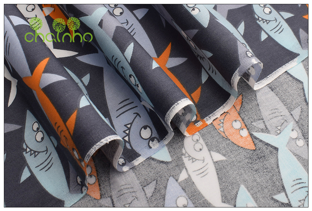 Wzór ryby kreskówki na bawełnianej tkaninie ze skośnego splotu - 8 wzorów - Wianko - 32