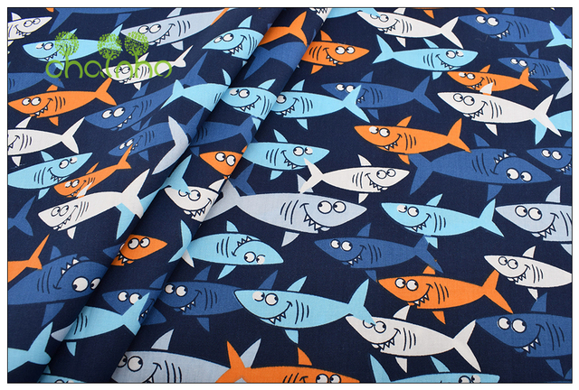 Wzór ryby kreskówki na bawełnianej tkaninie ze skośnego splotu - 8 wzorów - Wianko - 33