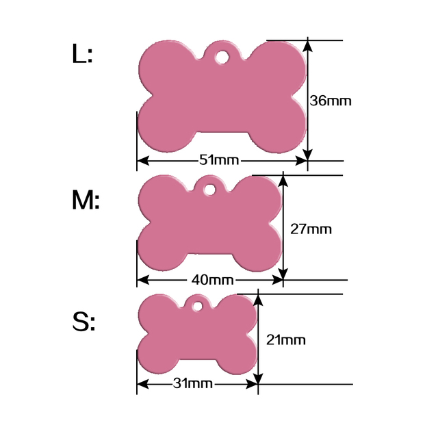 Pies ID tagi personalizowane, 100 sztuk/partia, kształt kości, podwójne boki, z indywidualnym numerem telefonu - Wianko - 4