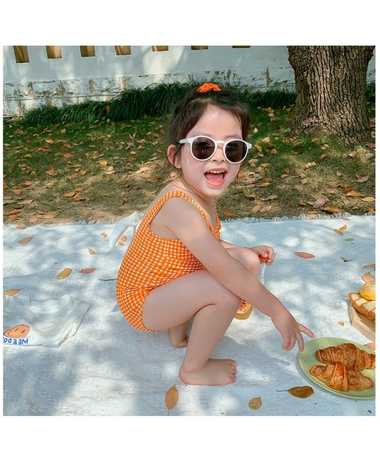 Dziewczyński strój kąpielowy letni, jednoczęściowy, odkryte plecy z kokardą - Wianko - 4
