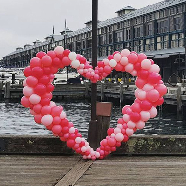 Stojak DIY do balonów w kształcie serca - uchwyt do dekoracji balonowych na Baby Shower, urodziny i wesele - Wianko - 3