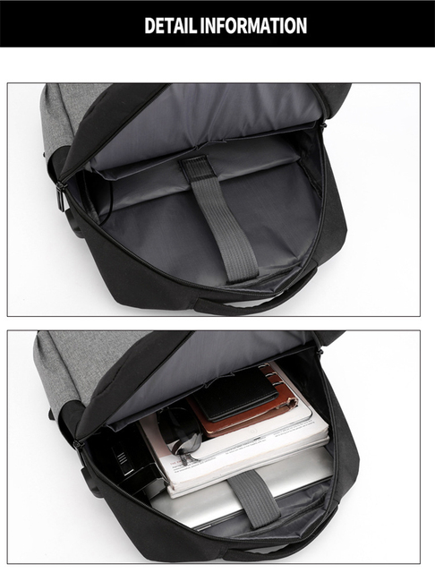 Plecak podróżny męski Anti-theft z funkcją ładowania USB, pojemny na laptopa, wodoodporny (2020) - Wianko - 17
