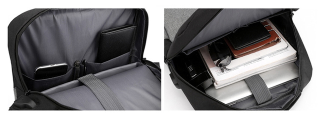 Plecak podróżny męski Anti-theft z funkcją ładowania USB, pojemny na laptopa, wodoodporny (2020) - Wianko - 3