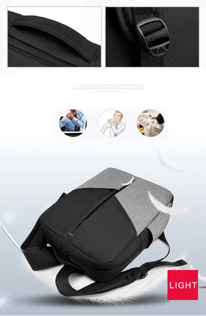 Plecak podróżny męski Anti-theft z funkcją ładowania USB, pojemny na laptopa, wodoodporny (2020) - Wianko - 9