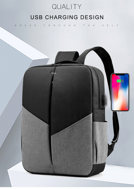 Plecak podróżny męski Anti-theft z funkcją ładowania USB, pojemny na laptopa, wodoodporny (2020) - Wianko - 1