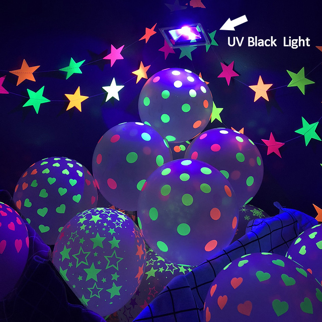 Lateksowe Balony UV Glow Blacklight Neon Xmas Party - Świecące w Ciemności, Reaktywne na czarny światło, Dekoracja na Urodziny Dzieci - Wianko - 4
