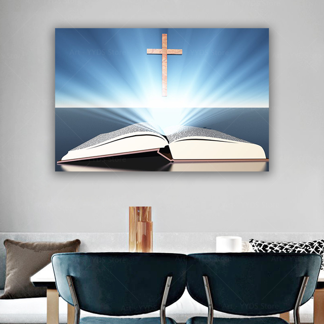 Obraz plakat Krzyż Jezusa - drukowany na płótnie do dekoracji wnętrz bez ramki - Wianko - 4